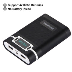 HAWEEL DIY 4 x 18650 Battery (Not Included) 10000mAh Power Bank Shell Box with 2 x USB Output & Display for iPhone, Galaxy, Sony, HTC, Google, Huawei, Xiaomi, Lenovo and other Smartphones, DIY 4 x 18650 10000mAh  Battery (US)