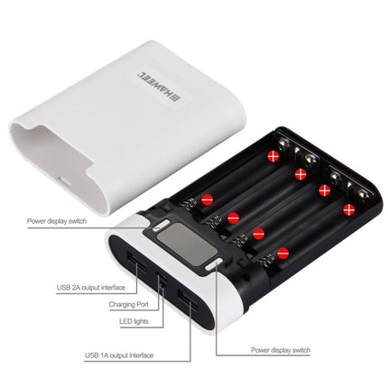 HAWEEL DIY 4 x 18650 Battery (Not Included) 10000mAh Power Bank Shell Box with 2 x USB Output & Display for iPhone, Galaxy, Sony, HTC, Google, Huawei, Xiaomi, Lenovo and other Smartphones, DIY 4 x 18650 10000mAh  Battery (US)                           ...
