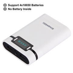 HAWEEL DIY 4 x 18650 Battery (Not Included) 10000mAh Power Bank Shell Box with 2 x USB Output & Display for iPhone, Galaxy, Sony, HTC, Google, Huawei, Xiaomi, Lenovo and other Smartphones, DIY 4 x 18650 10000mAh  Battery (US)