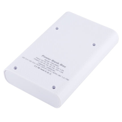 HAWEEL DIY 4x 18650 Batería (No Incluida) 12000mAh Cargador QC de Doble Vía Caja de Carcasa de Banco de Energía con 2x Salida USB y Pantalla, Soporte QC 2.0 / QC 3.0 / FCP / SFCP / AFC / MTK / BC 1.2 / PD, DIY 4x 18650 Baterías 12000mAh