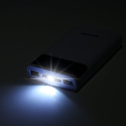 HAWEEL DIY 4x 18650 Batería (No Incluida) 12000mAh Cargador QC de Doble Vía Caja de Carcasa de Banco de Energía con 2x Salida USB y Pantalla, Soporte QC 2.0 / QC 3.0 / FCP / SFCP / AFC / MTK / BC 1.2 / PD, DIY 4x 18650 Baterías 12000mAh