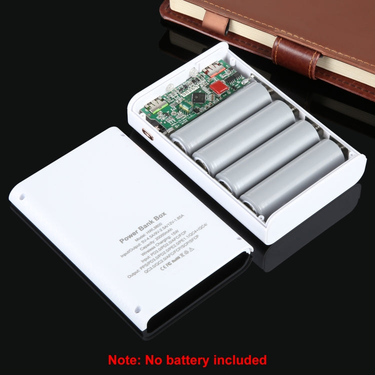 HAWEEL DIY 4 x 21700 Battery 22.5W Fast Charge 15W Wireless Charging Power Bank Box Case with Display, Not Include Battery