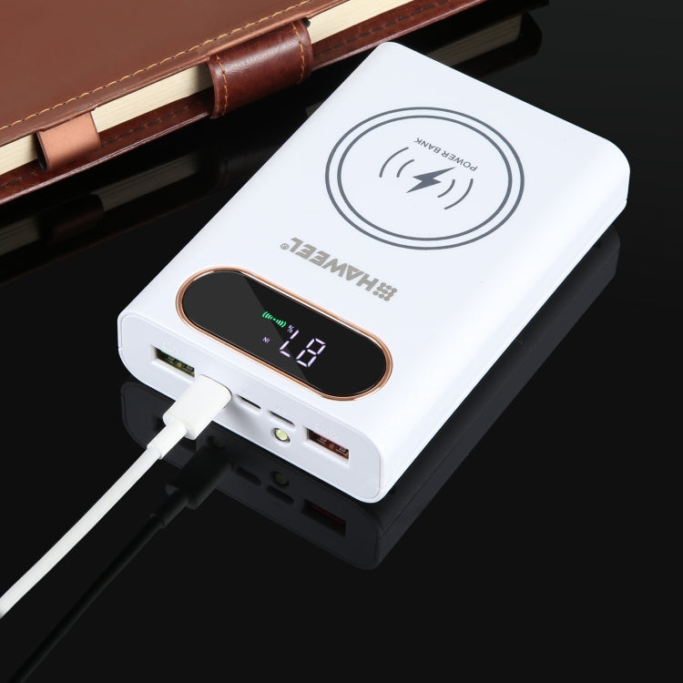 HAWEEL DIY 4 x 21700 Battery 22.5W Fast Charge 15W Wireless Charging Power Bank Box Case with Display, Not Include Battery