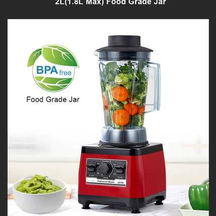 【7 Years Warranty】BPA Free Heavy Duty Commercial Grade Blender Professional Mixer Juicer Ice Smoothies Peak 2200W