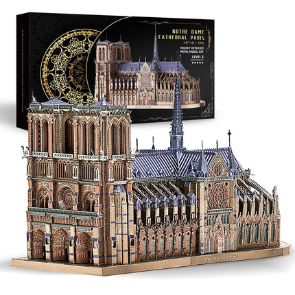 Piececool 3D Metal Puzzles Jigsaw, Notre Dame Cathedral Paris DIY Model Building Kits Toys for Adults Birthday Gifts