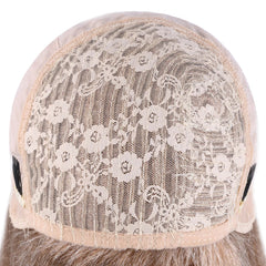 Wholesale 14 Inch Yaki Straight Afro Light Brown Lace Hair Wig Glueless Synthetic Middle Part Women  Machine-Made Long Wigs