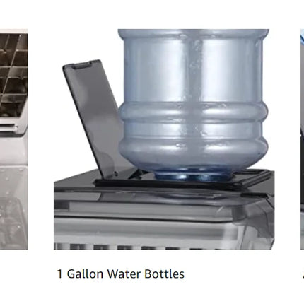 Hicon Countertop Ice Maker Machine 1 Gallon Auto Self-Cleaning Square Ice 44Lbs/24H 24 Pcs Ice Cubes in 15 Mins with Ice Scoop