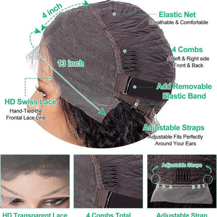 New Design 180% Cuticle Aligned 13X4 HD Transparent Lace Front Kinky Curly Wig Brazilian Human Hair Wig for Black Women