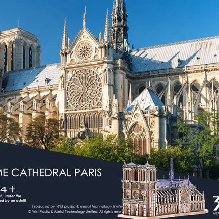 Piececool 3D Metal Puzzles Jigsaw, Notre Dame Cathedral Paris DIY Model Building Kits Toys for Adults Birthday Gifts