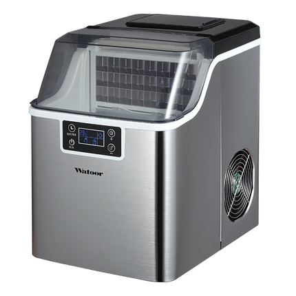 Hicon Countertop Ice Maker Machine 1 Gallon Auto Self-Cleaning Square Ice 44Lbs/24H 24 Pcs Ice Cubes in 15 Mins with Ice Scoop