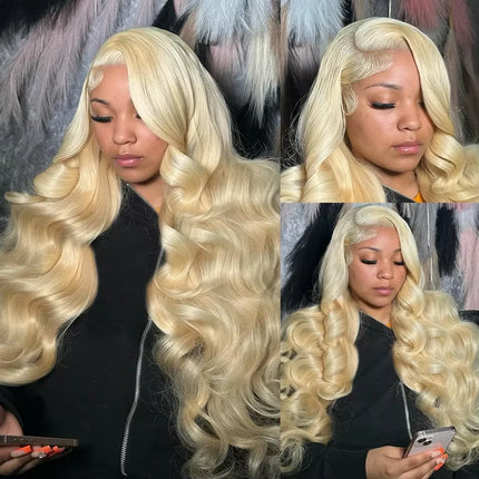 Raw 613 HD Lace Wigs Raw Human Hair Lace Front, Blonde 613 Deep Wave Vietnamese Hair Wig, Glueless 13X6 HD Full Lace Frontal Wig