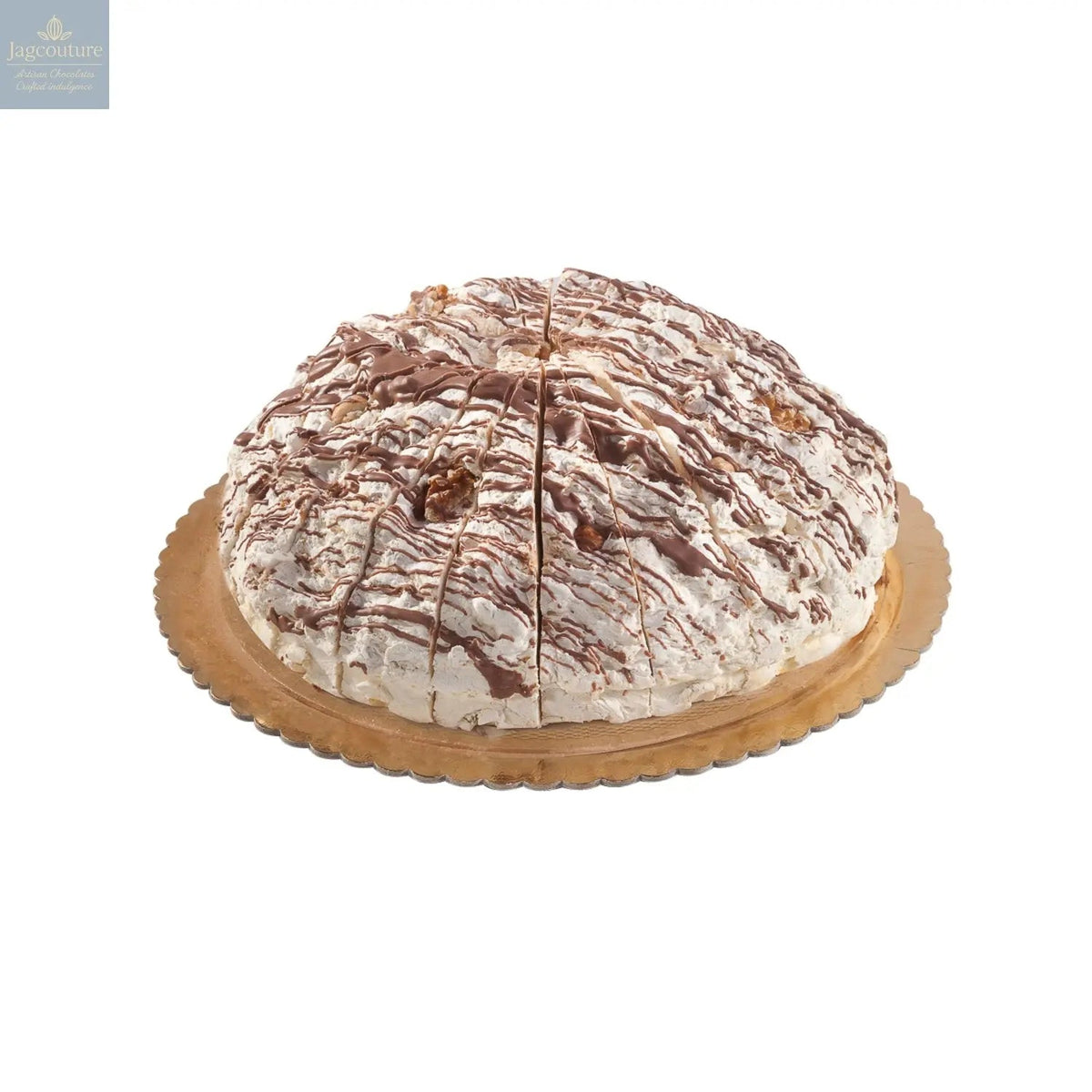 Heart of Gianduja filled handmade soft nougat cake