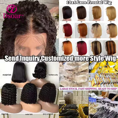4x4 5x5 HD Lace Front Brazilian Hair Wig Glueless Bone Straight Short Bob Raw Brazilian Cuticle Alignment Double Drawn Hair