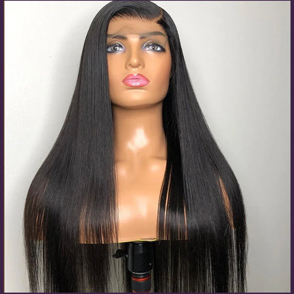Ready to Ship Cheap 10A Silk Straight 13x6 HD Transparent Lace Front Lace 100% Nature Indian Hair Remy Human Hair Wigs for Women