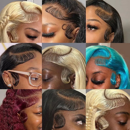 Curly 7*7 Human Hair Wigs Heavy Density 13*6 HD Transparent Kinky Curly Lace Frontal Wig 250% Honey Brown 13*4 Lace Frontal Wig