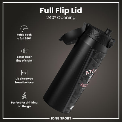 NFL x ION8 Insulated Steel Water Bottle, NFL Falcons, 750ml (24oz)