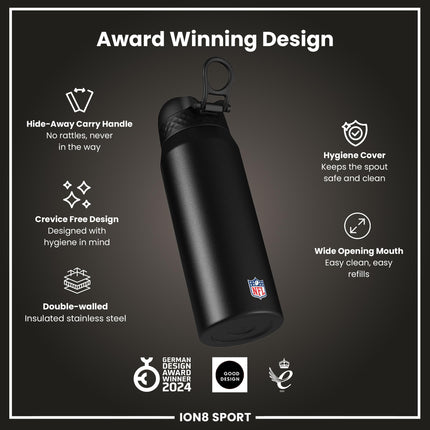 NFL x ION8 Insulated Steel Water Bottle, NFL Bills, 750ml (24oz)