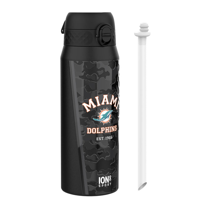 NFL x ION8 Insulated Steel Water Bottle, NFL Dolphins, 750ml (24oz)