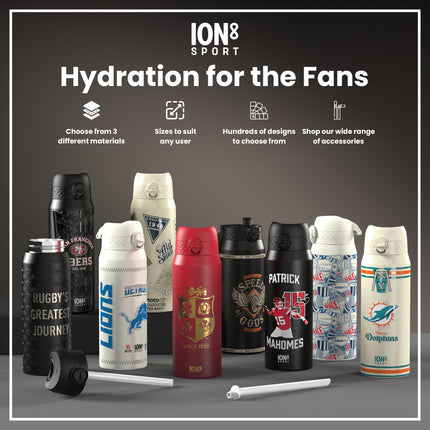 NFL x ION8 Insulated Steel Water Bottle, NFL Eagles, 750ml (24oz)