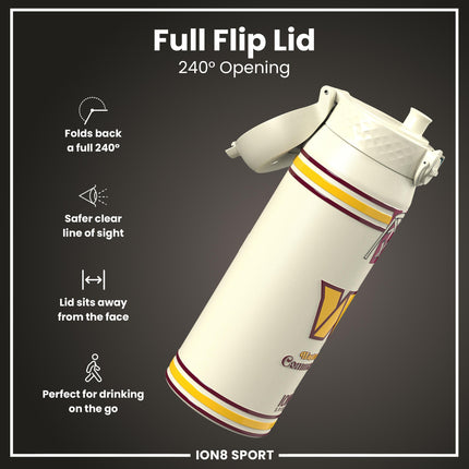 NFL x ION8 Insulated Steel Water Bottle, NFL Commanders, 750ml (24oz)