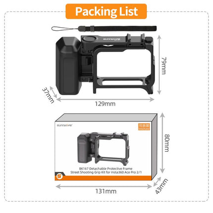 Sunnylife 2-in-1 Detachable Protective Frame & Street Photography Handle for Insta360 Ace Pro 2 / 1