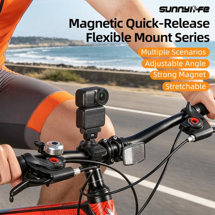 For Insta360 GO Ultra Sunnylife Magnetic Quick-Release Flexible Mount Series 360 Strap Wrap Band Mount Bike Tube Clip Holder, For Insta360 GO Ultra
