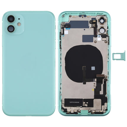Battery Back Cover Assembly (with Side Keys & Power Button + Volume Button Flex Cable & Wireless Charging Module & Motor & Charging Port & Speaker Ringer Buzzer & Card Tray & Camera Lens Cover) for iPhone 11, For iPhone 11, For iPhone 11(Assembly)