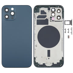 Back Housing Cover with SIM Card Tray & Side  Keys & Camera Lens for iPhone 12 Pro(Blue), For iPhone 12 Pro(with SIM Card Tray & Side Keys)