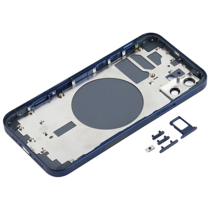 Back Housing Cover with SIM Card Tray & Side  Keys & Camera Lens for iPhone 12(White), For iPhone 12(with SIM Card Tray), For iPhone 12(with Card Tray), Back Housing Cover for 12