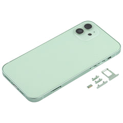Back Housing Cover with SIM Card Tray & Side  Keys & Camera Lens for iPhone 12(White), For iPhone 12(with Card Tray), For iPhone 12(with SIM Card Tray), Back Housing Cover for 12