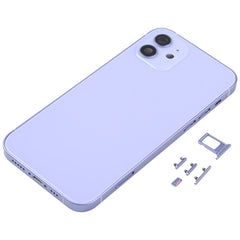 Back Housing Cover with SIM Card Tray & Side  Keys & Camera Lens for iPhone 12(White), Back Housing Cover for 12, For iPhone 12(with SIM Card Tray), For iPhone 12(with Card Tray)