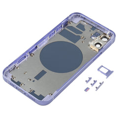 Back Housing Cover with SIM Card Tray & Side  Keys & Camera Lens for iPhone 12(White), Back Housing Cover for 12, For iPhone 12(with SIM Card Tray), For iPhone 12(with Card Tray)