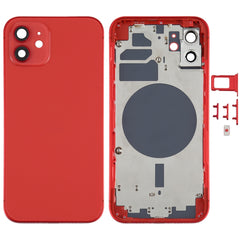Back Housing Cover with SIM Card Tray & Side  Keys & Camera Lens for iPhone 12(White), For iPhone 12(with Card Tray), For iPhone 12(with SIM Card Tray), Back Housing Cover for 12