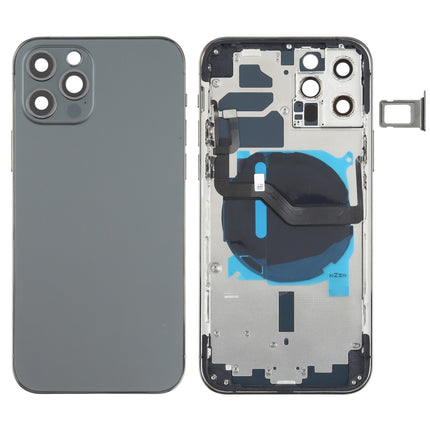 Battery Back Cover (with Side Keys & Card Tray & Power + Volume Flex Cable & Wireless Charging Module) for iPhone 12 Pro, For iPhone 12 Pro