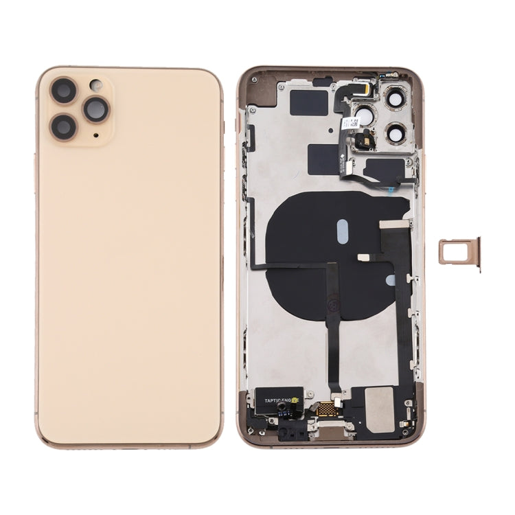 Battery Back Cover Assembly (with Side Keys & Power Button + Volume Button Flex Cable & Wireless Charging Module & Motor & Charging Port & Speaker Ringer Buzzer & Card Tray & Camera Lens Cover) for iPhone 11 Pro, For iPhone 11 Pro����������������������...