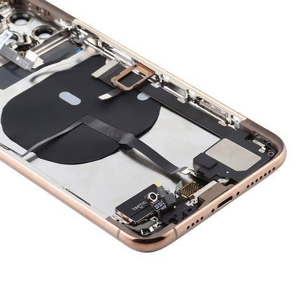 Battery Back Cover Assembly (with Side Keys & Power Button + Volume Button Flex Cable & Wireless Charging Module & Motor & Charging Port & Speaker Ringer Buzzer & Card Tray & Camera Lens Cover) for iPhone 11 Pro