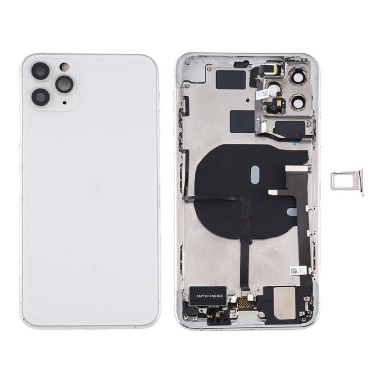 Battery Back Cover Assembly (with Side Keys & Power Button + Volume Button Flex Cable & Wireless Charging Module & Motor & Charging Port & Speaker Ringer Buzzer & Card Tray & Camera Lens Cover) for iPhone 11 Pro, For iPhone 11 Pro����������������������...
