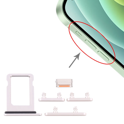 SIM Card Tray + Side Keys for iPhone 12 Mini, For iPhone 12 Mini (Single card)