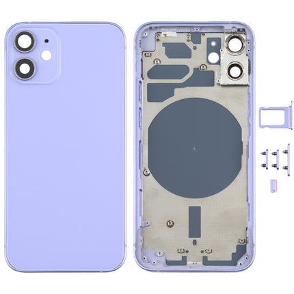 Back Housing Cover with SIM Card Tray & Side  Keys & Camera Lens for iPhone 12 mini(Green), For iPhone 12 mini, For iPhone 12 mini(Purple)