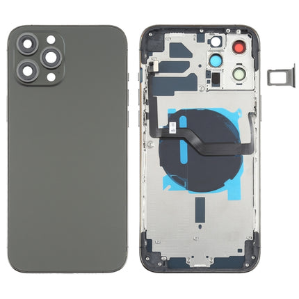 Battery Back Cover (with Side Keys & Card Tray & Power + Volume Flex Cable & Wireless Charging Module) for iPhone 12 Pro Max, For iPhone 12 Pro Max