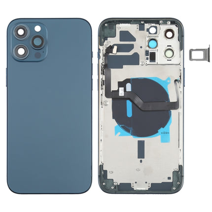 Battery Back Cover (with Side Keys & Card Tray & Power + Volume Flex Cable & Wireless Charging Module) for iPhone 12 Pro Max, For iPhone 12 Pro Max