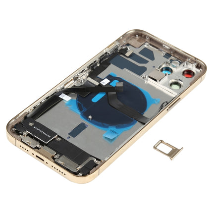Battery Back Cover Assembly (with Side Keys & Speaker Ringer Buzzer & Motor & Camera Lens & Card Tray & Power Button + Volume Button + Charging Port & Wireless Charging Module) for iPhone 12 Pro Max
