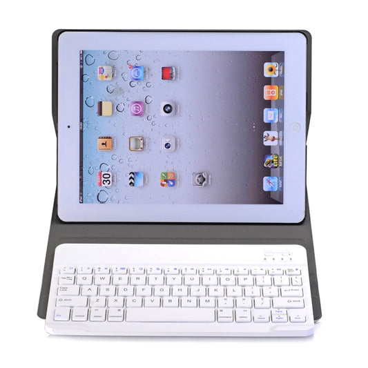 A02 für iPad 4/3/2 Universelle ultradünne horizontale Flip-Tablet-Hülle aus ABS + Bluetooth-Tastatur