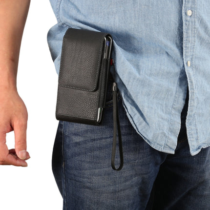 Für Telefone mit 6,7 Zoll und darunter. Multifunktionale, universelle, vertikale Klapptasche aus PU-Leder mit Doppelgitter und Litschi-Textur, Gürteltasche mit Kartensteckplatz, Gürtelclip und Trageband, für Telefone mit 6,7 Zoll und darunter
