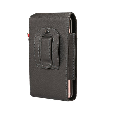 Für Telefone mit 6,7 Zoll und darunter. Multifunktionale, universelle, vertikale Klapptasche aus PU-Leder mit Doppelgitter und Litschi-Textur, Gürteltasche mit Kartensteckplatz, Gürtelclip und Trageband, für Telefone mit 6,7 Zoll und darunter
