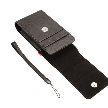 Für Telefone mit 6,7 Zoll und darunter. Multifunktionale, universelle, vertikale Klapptasche aus PU-Leder mit Doppelgitter und Litschi-Textur, Gürteltasche mit Kartensteckplatz, Gürtelclip und Trageband, für Telefone mit 6,7 Zoll und darunter