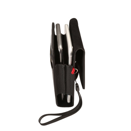 Für Telefone mit 6,7 Zoll und darunter. Multifunktionale, universelle, vertikale Klapptasche aus PU-Leder mit Doppelgitter und Litschi-Textur, Gürteltasche mit Kartensteckplatz, Gürtelclip und Trageband, für Telefone mit 6,7 Zoll und darunter