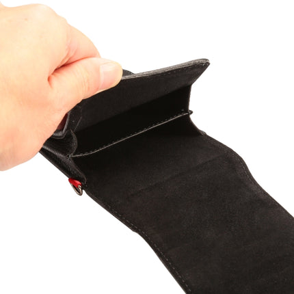 Für Telefone mit 6,7 Zoll und darunter. Multifunktionale, universelle, vertikale Klapptasche aus PU-Leder mit Doppelgitter und Litschi-Textur, Gürteltasche mit Kartensteckplatz, Gürtelclip und Trageband, für Telefone mit 6,7 Zoll und darunter