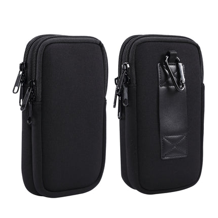 Universelle, elastische Gürteltasche zum Aufhängen mit zwei Fächern für Smartphones mit einer Größe von 6,9 Zoll und darunter