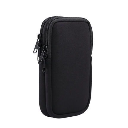 Universelle, elastische Gürteltasche zum Aufhängen mit zwei Fächern für Smartphones mit einer Größe von 6,9 Zoll und darunter